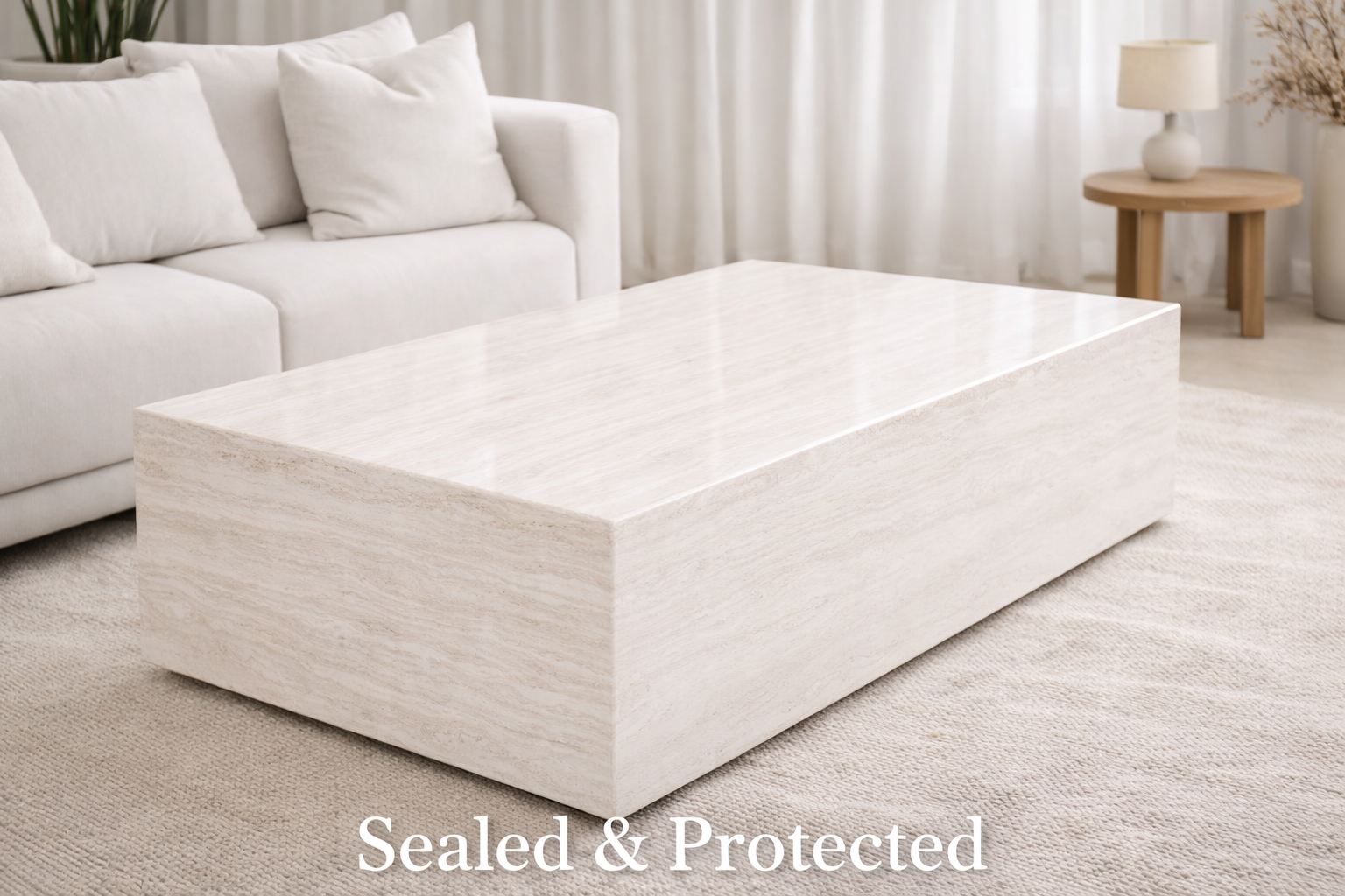 Light travertine sealed